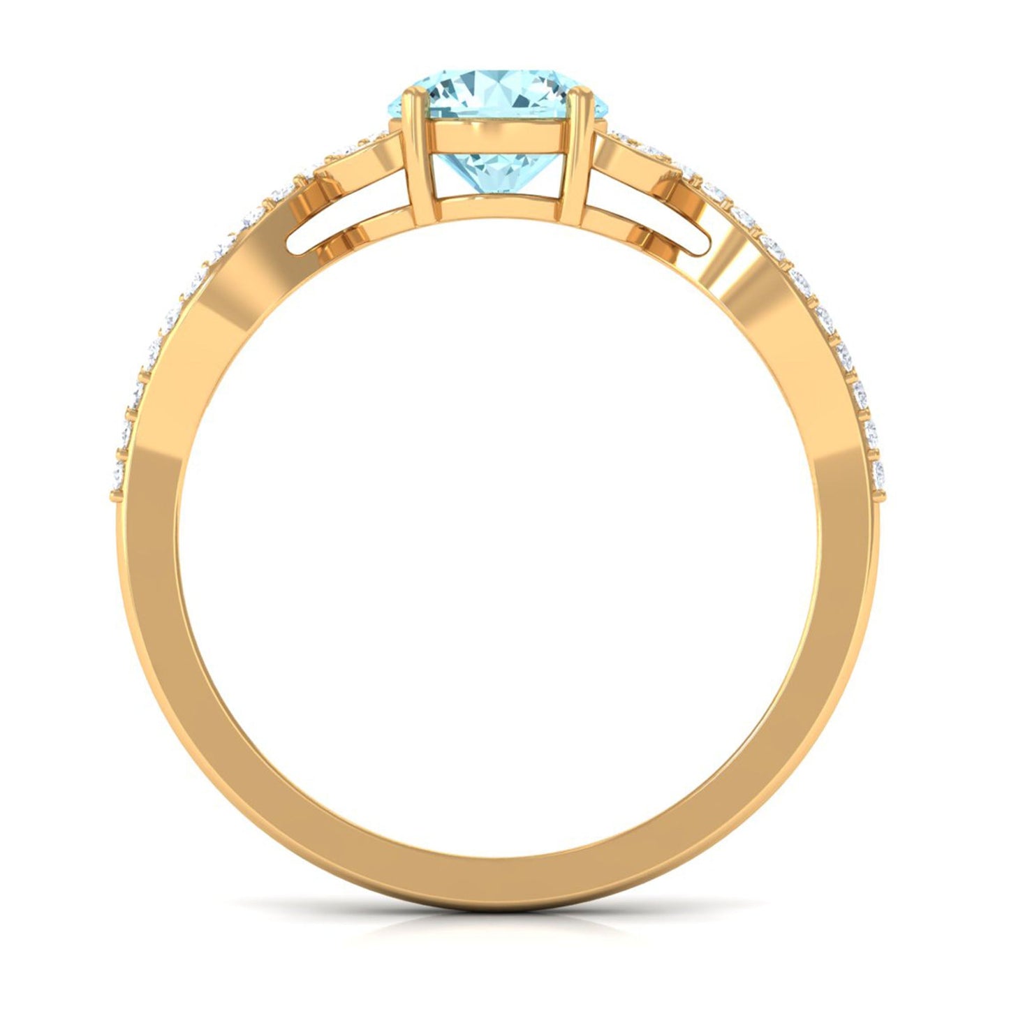 Nature Inspired Aquamarine Diamond Engagement Ring