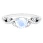 Round Shape Moonstone Designer Engagement Ring with Diamond