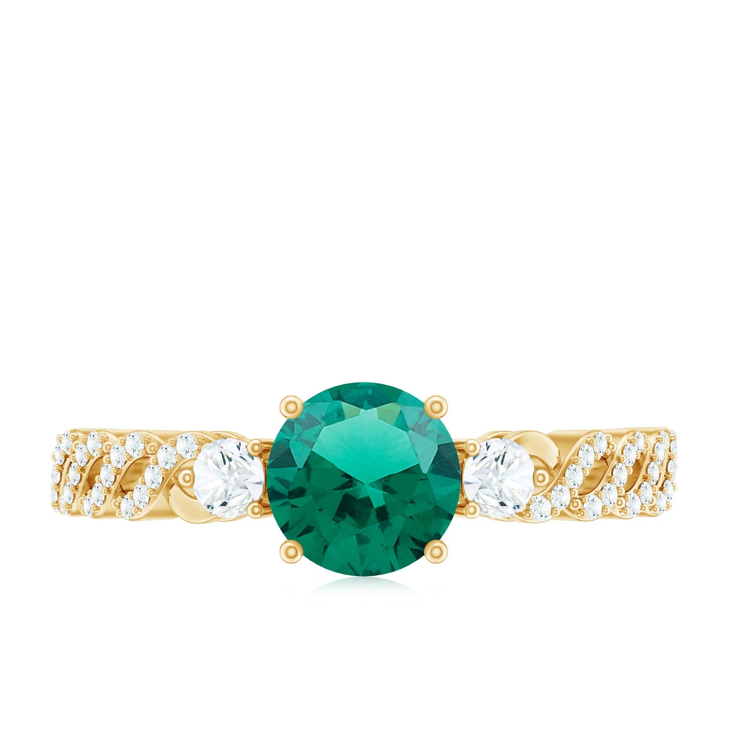 Certified Lab Grown Emerald Diamond Designer Engagement Ring
