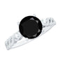Designer 2.6 Carat Black Spinel Engagement Ring with Diamond