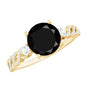 Designer 2.6 Carat Black Spinel Engagement Ring with Diamond