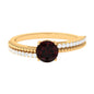 Natural Garnet Solitaire Engagement Ring with Diamond