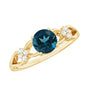 1.3 Carat London Blue Topaz Solitaire Engagement Ring with Diamond