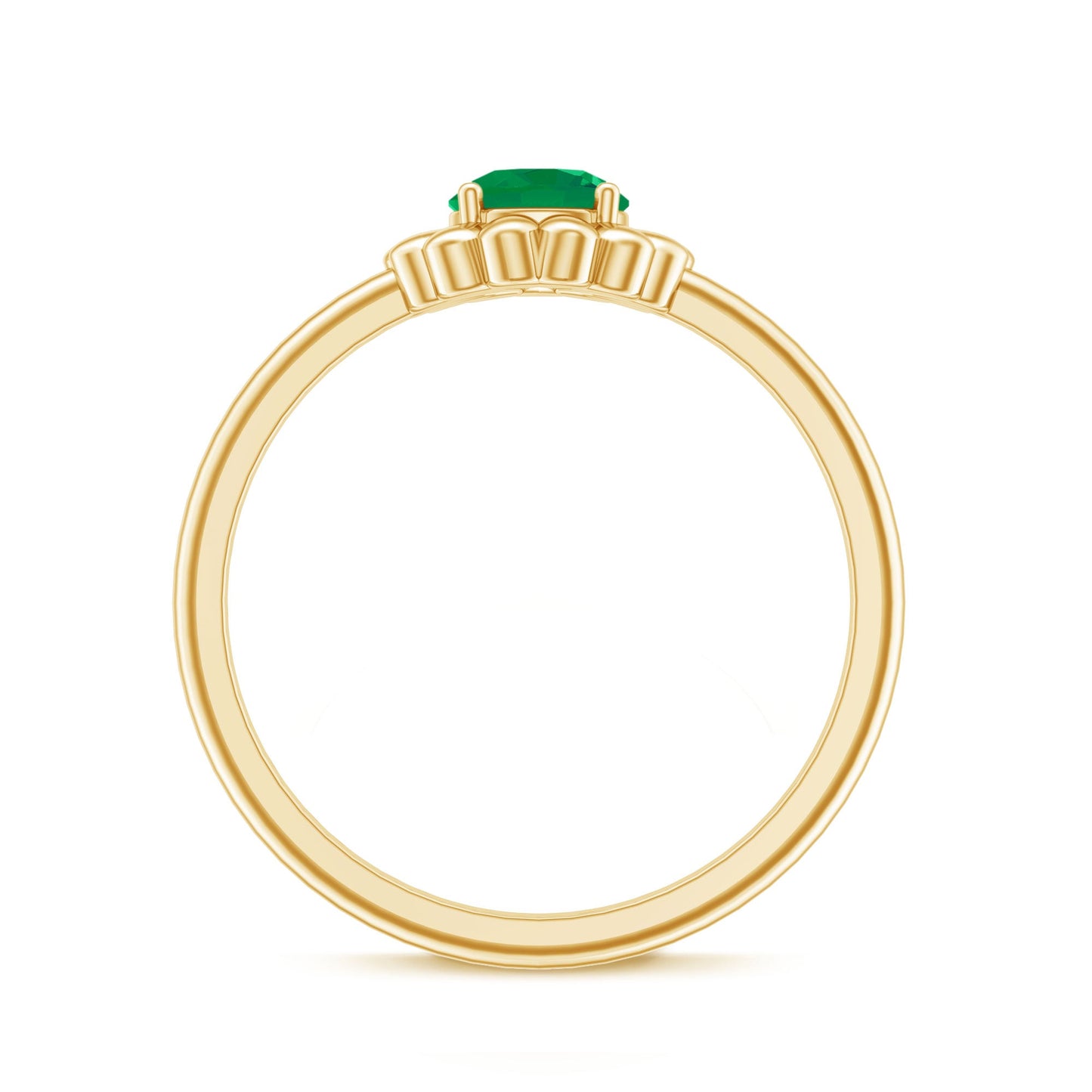 Certified Natural Emerald Flower Promise Ring with Certificate