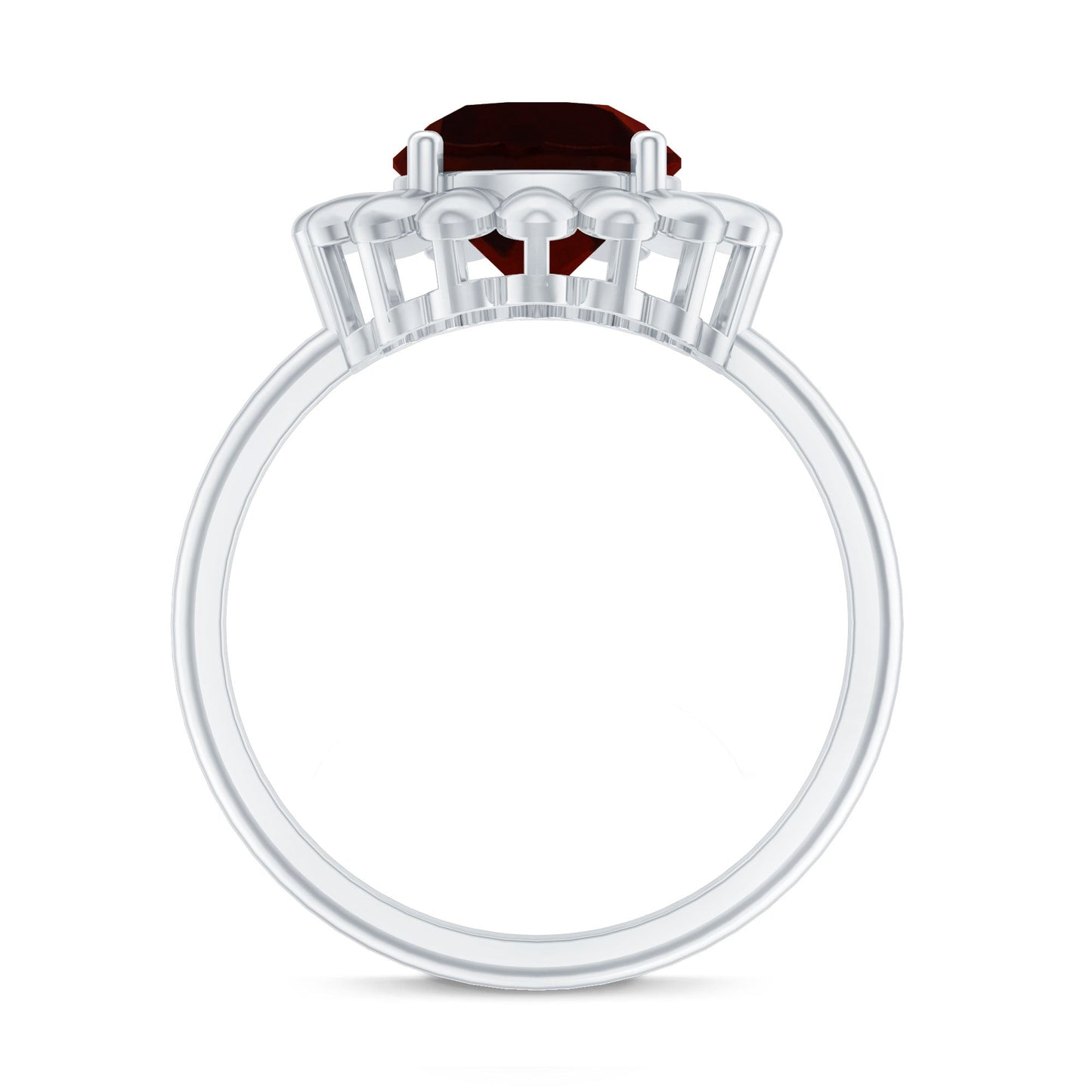 Nature Inspired Garnet Huge Engagement Ring With Certificate