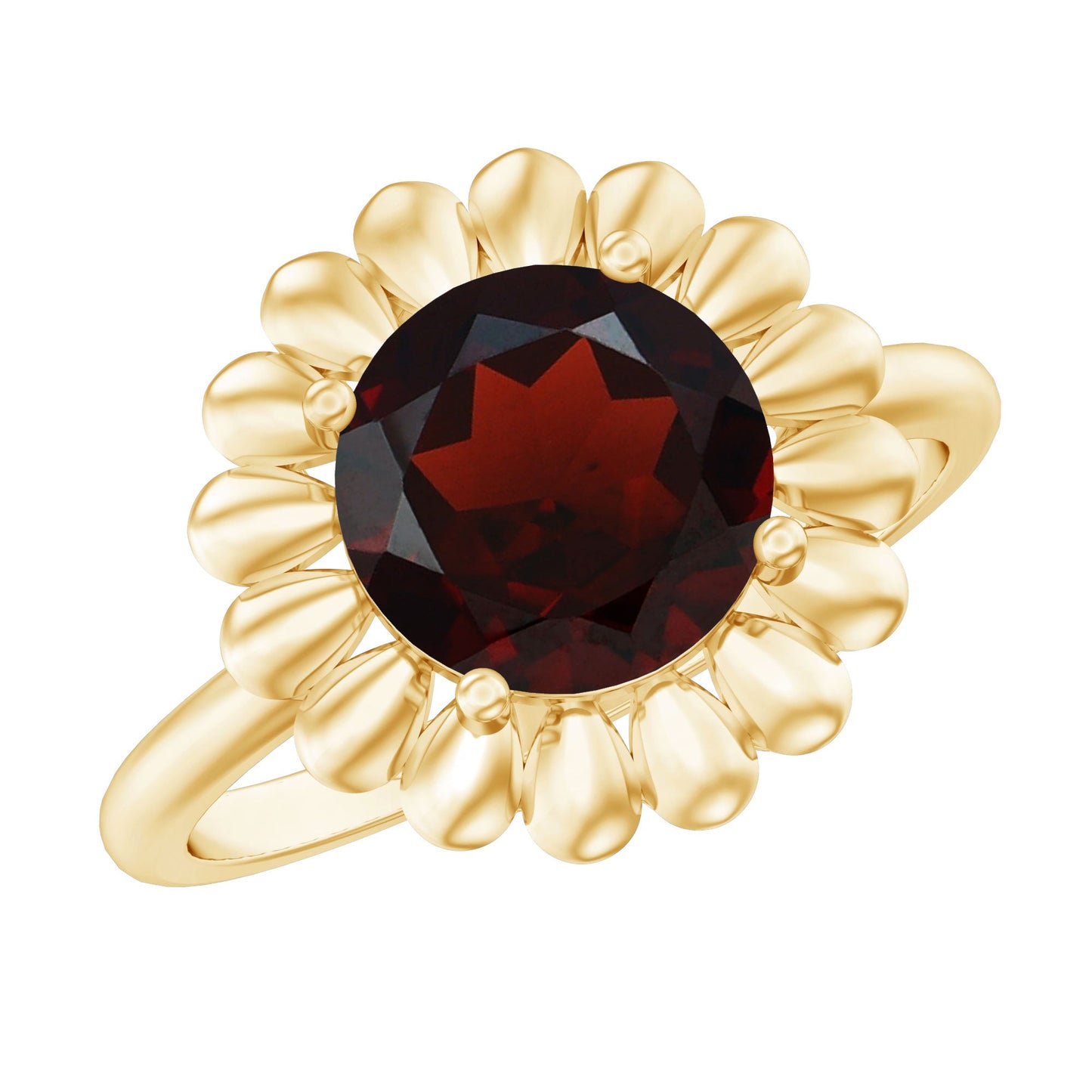 Nature Inspired Garnet Huge Engagement Ring With Certificate