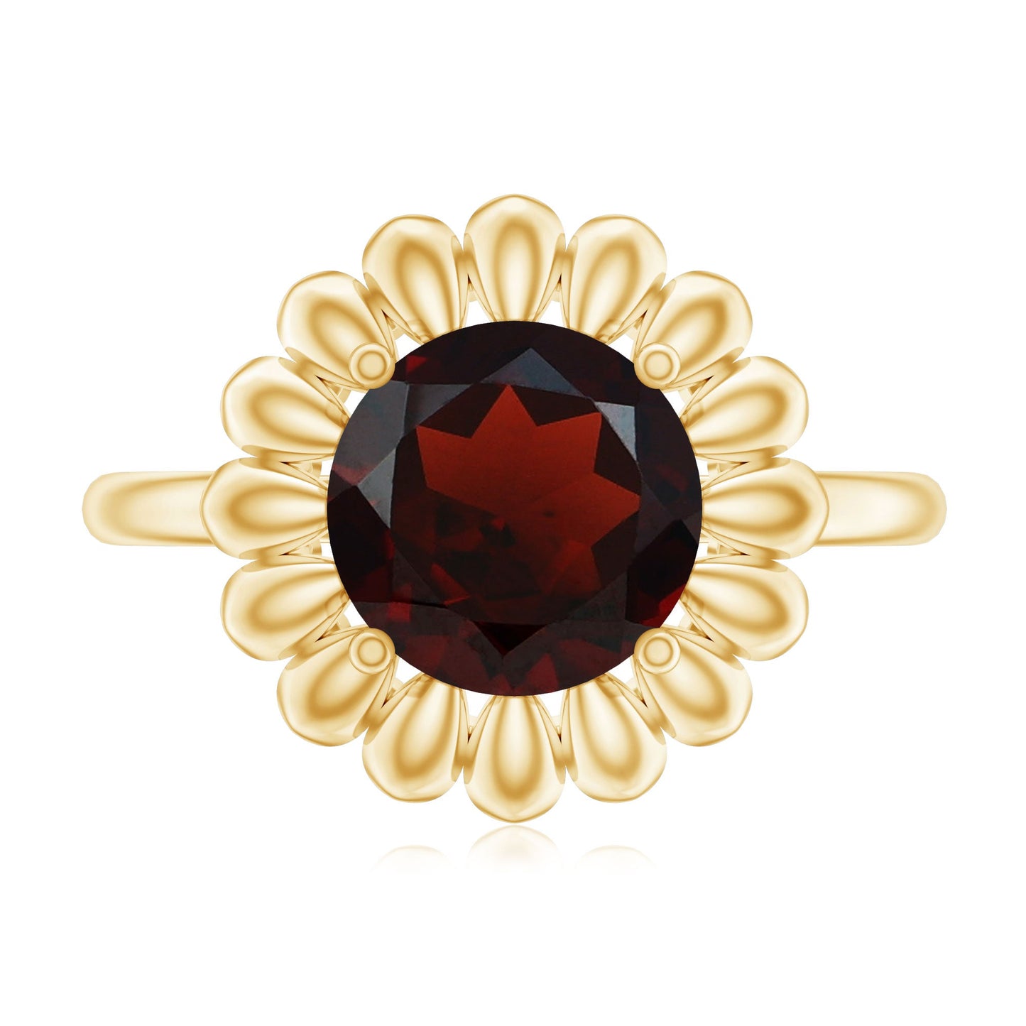 Nature Inspired Garnet Huge Engagement Ring With Certificate