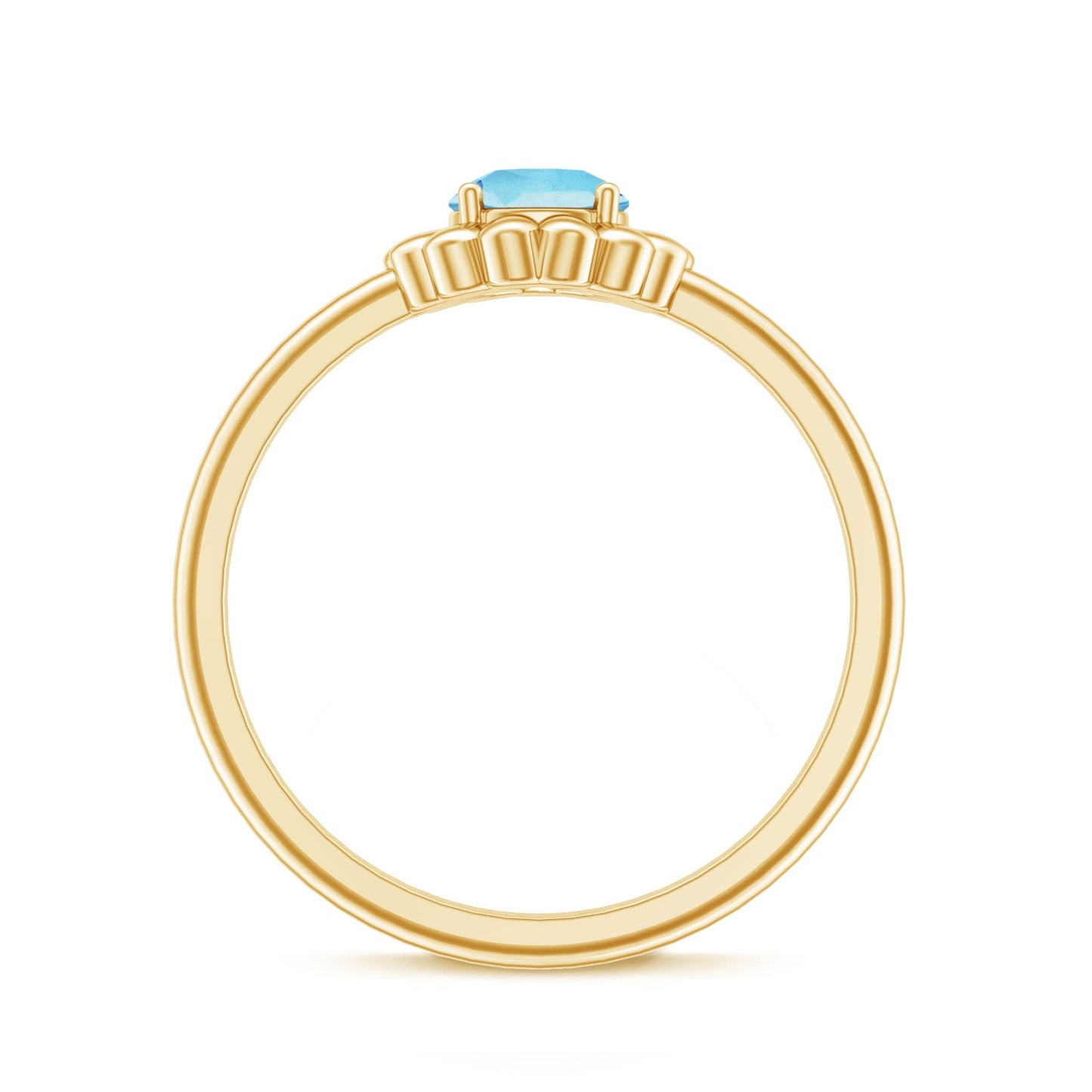 Natural Aquamarine Flower Promise Ring with Certificate