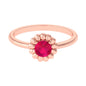 Round Cut Genuine Ruby Flower Promise Ring