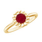 Round Cut Genuine Ruby Flower Promise Ring