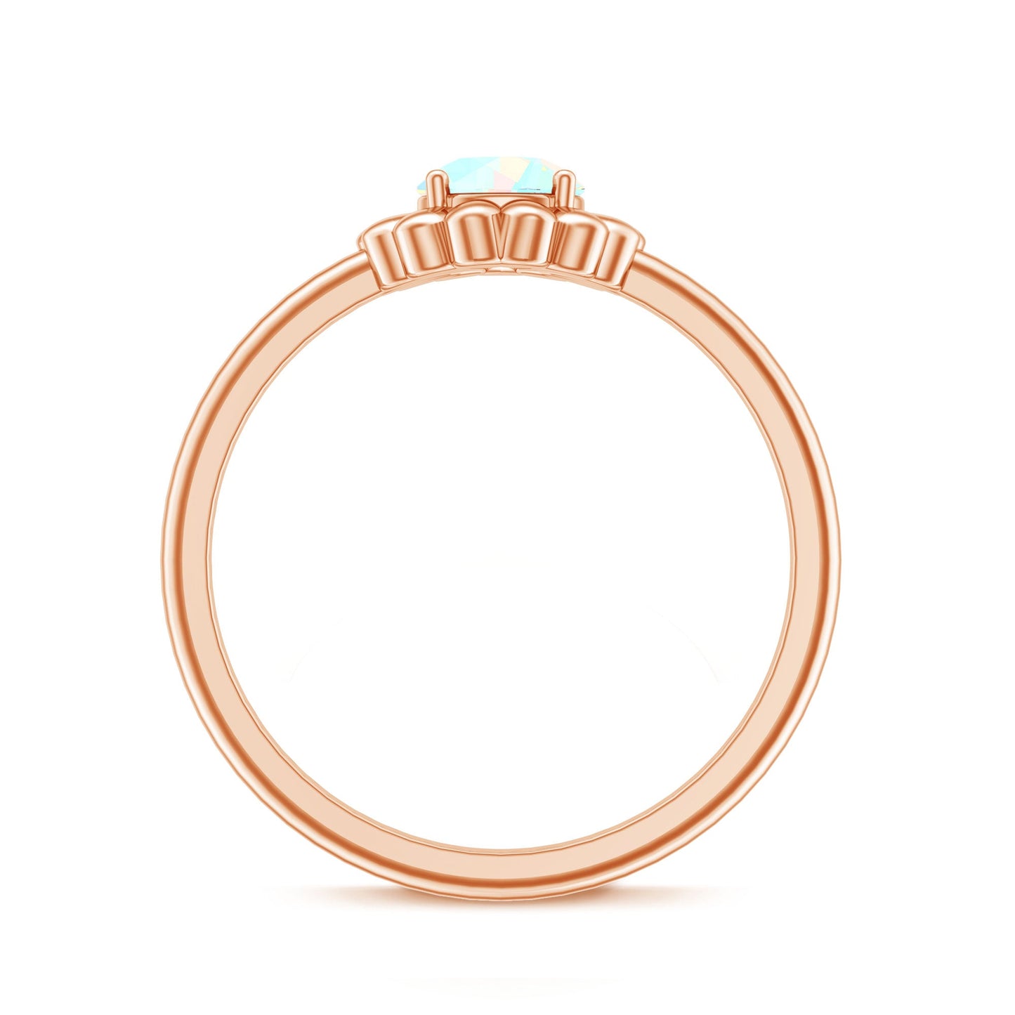 Natural Solitaire Ethiopian Opal Flower Promise Ring