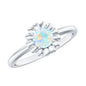 Natural Solitaire Ethiopian Opal Flower Promise Ring
