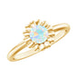 Natural Solitaire Ethiopian Opal Flower Promise Ring