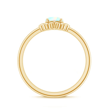 Natural Solitaire Ethiopian Opal Flower Promise Ring