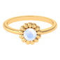 0.3 Carat Round Cut Solitaire Moonstone Flower Ring
