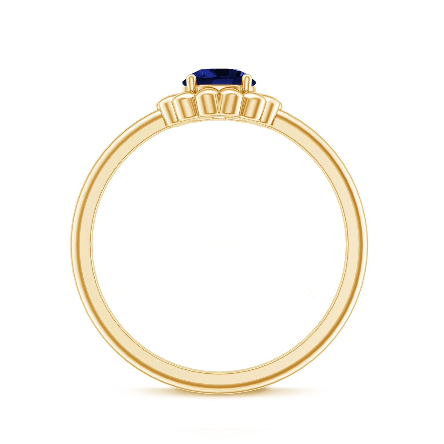 Certified 0.6 Carat Lab Grown Blue Sapphire Flower Promise Ring for Women