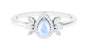 0.8 Carat Pear Shape Moonstone Engagement Ring with Diamond Accent