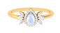 0.8 Carat Pear Shape Moonstone Engagement Ring with Diamond Accent