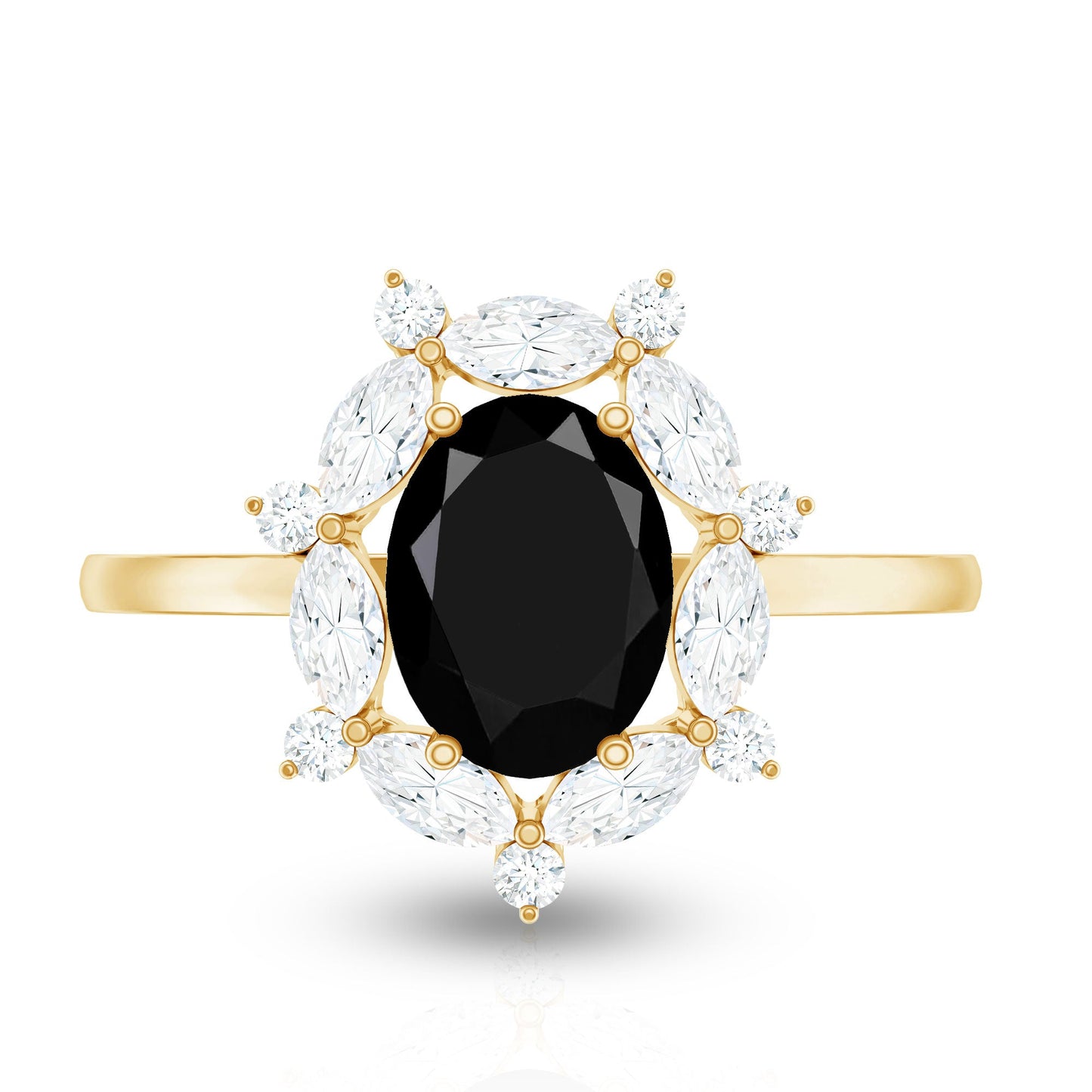 Certified 1.9 Carat Lab Grown Black Diamond Oval Engagement Ring with White Diamond Halo