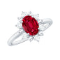 Lab Grown Ruby and Diamond Engagement Ring For Her