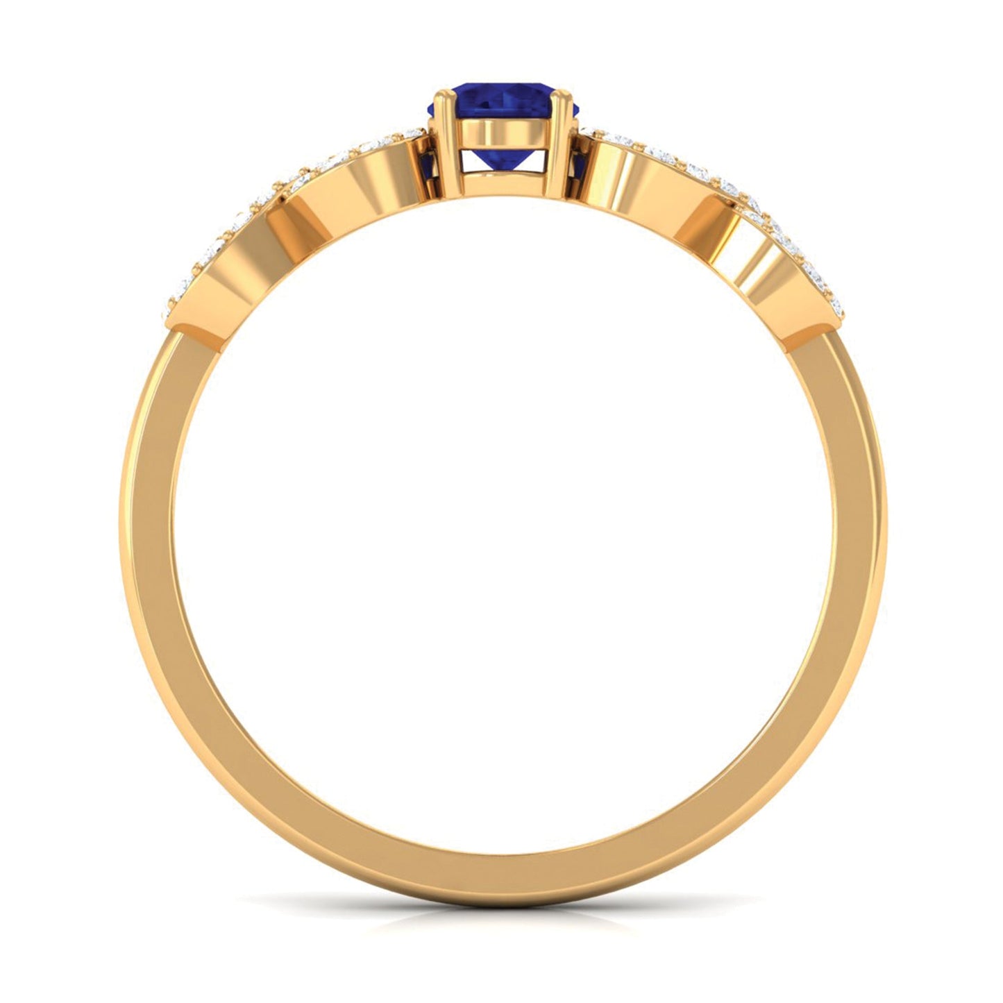 Minimalist Blue Sapphire and Diamond Infinity Promise Ring