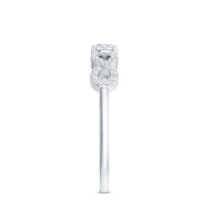 Round Moissanite Infinity Promise Ring with Certificate
