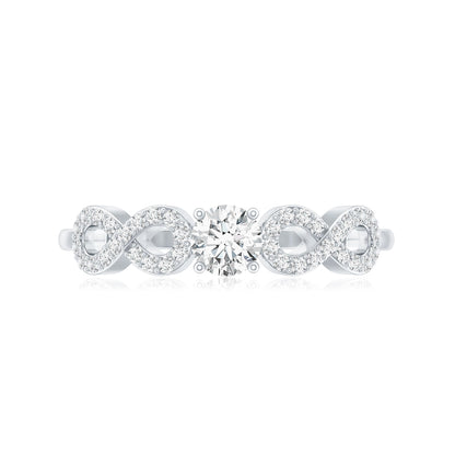 Round Moissanite Infinity Promise Ring with Certificate