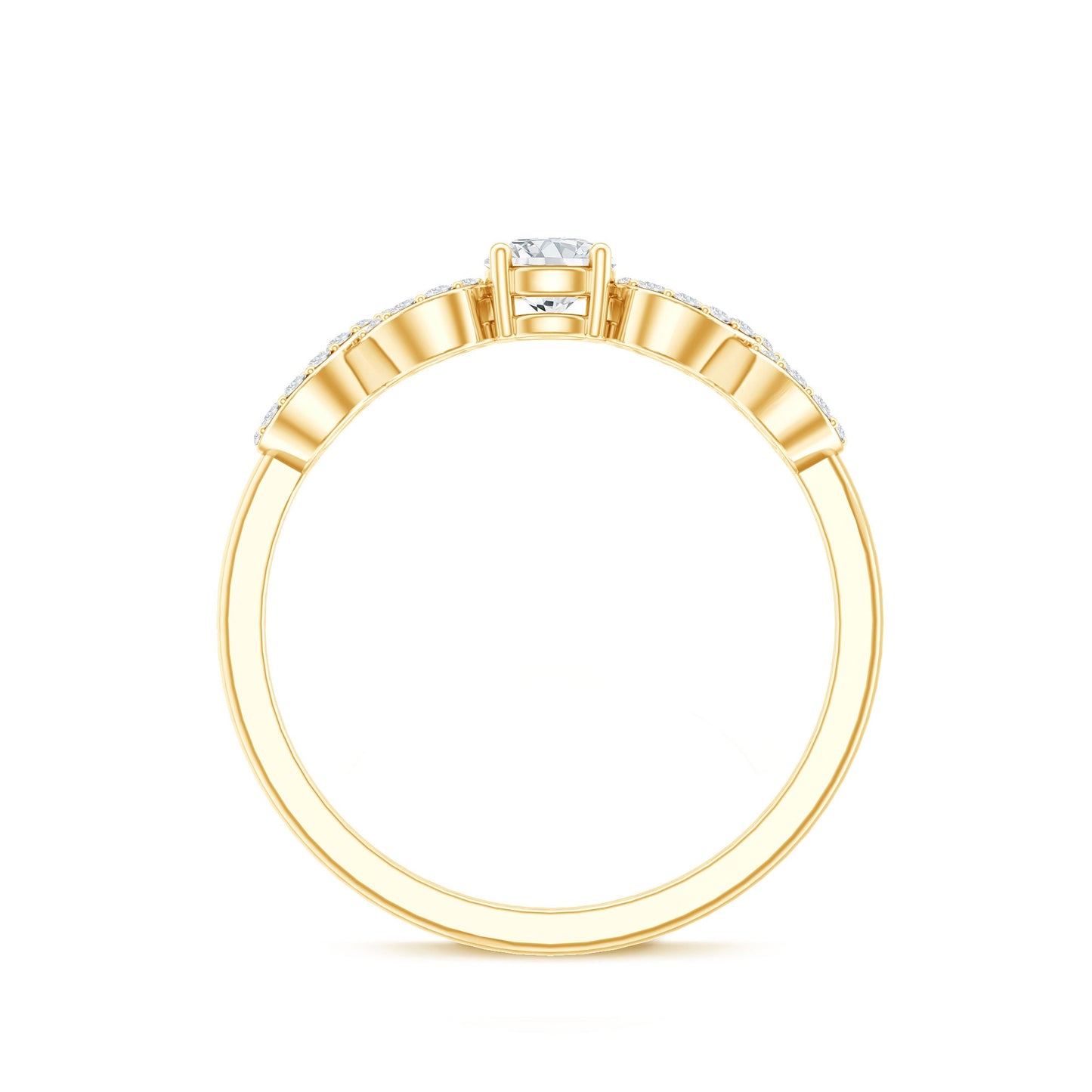 Round Moissanite Infinity Promise Ring with Certificate