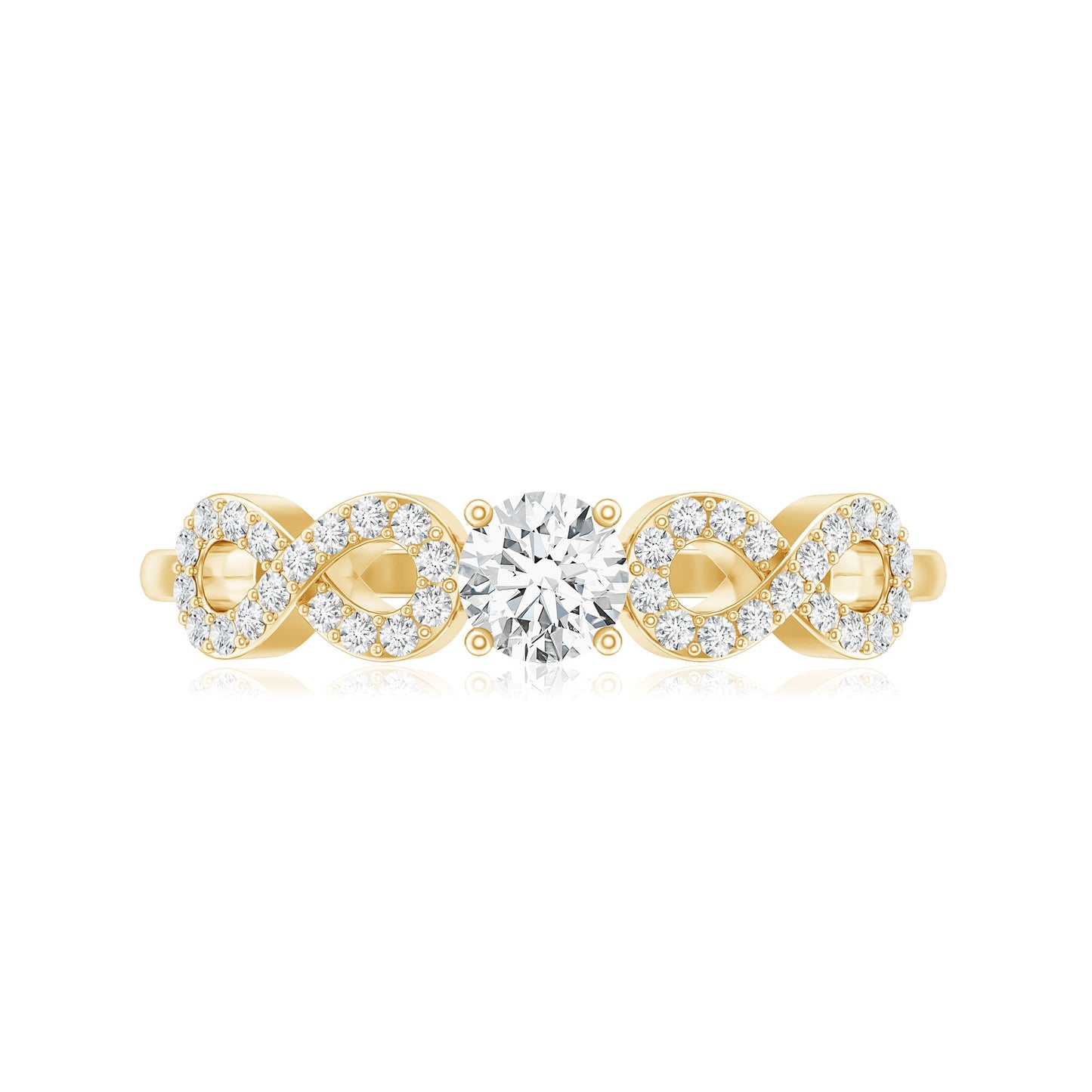 Round Moissanite Infinity Promise Ring with Certificate