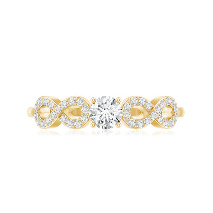 Round Moissanite Infinity Promise Ring with Certificate