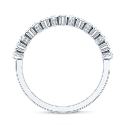 Certified Moissanite Half Eternity Wedding Band Ring