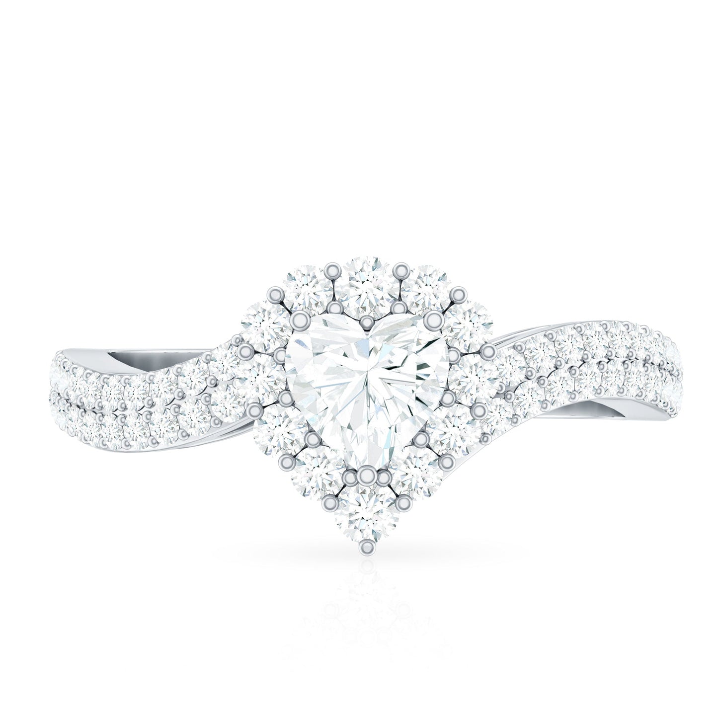 Moissanite Heart Shape Engagement Ring For Women