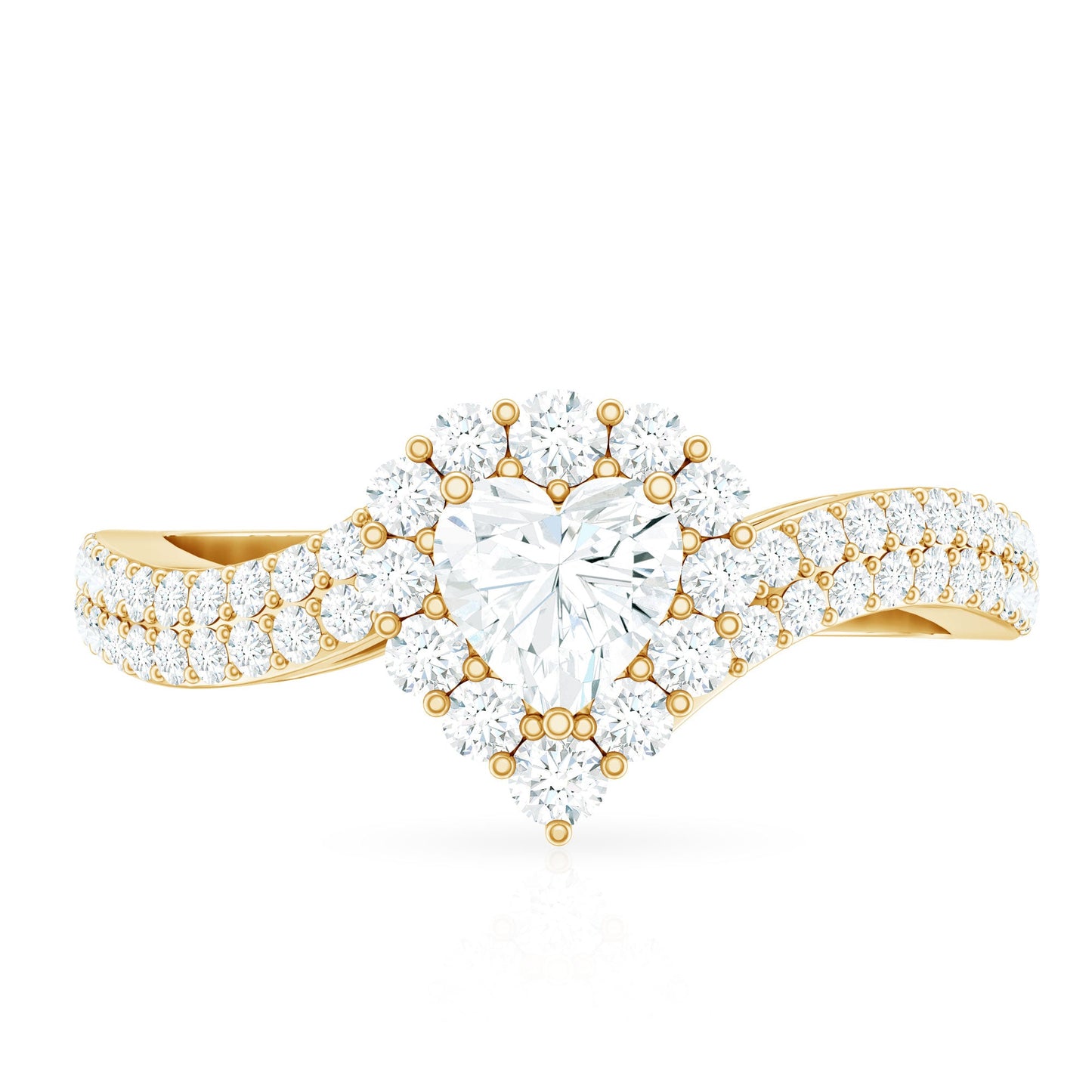 Moissanite Heart Shape Engagement Ring For Women