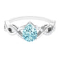 Natural Aquamarine Pear Shaped Engagement Ring with Diamond Infinity Shank