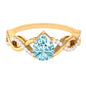 Natural Aquamarine Pear Shaped Engagement Ring with Diamond Infinity Shank
