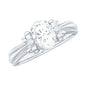Oval Cut Moissanite Solitaire Engagement Ring with Bow Design