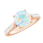 Natural 2 Carat Ethiopian Opal Diamond Engagement Ring with Side Stones