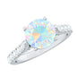 Natural 2 Carat Ethiopian Opal Diamond Engagement Ring with Side Stones
