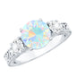 Certified 2 Carat Real Ethiopian Opal 3 Stone Engagement Ring With Certificate