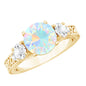 Certified 2 Carat Real Ethiopian Opal 3 Stone Engagement Ring With Certificate
