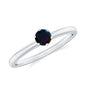0.45 Carat Round Black Opal Solitaire Promise Ring