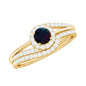 0.45 Carat Classic Black Opal Engagement Ring with Diamond Enhancer