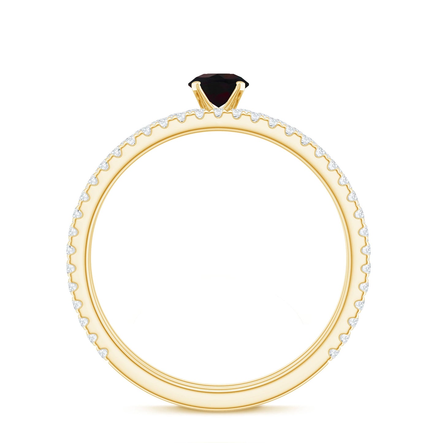 0.4 Carat Minimal Wedding Ring Set with Black Opal and Diamond