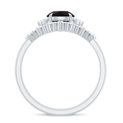 Black Opal Designer Trio Wedding Ring Set with Diamond