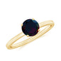 Genuine Black Opal Solitaire Ring for Women