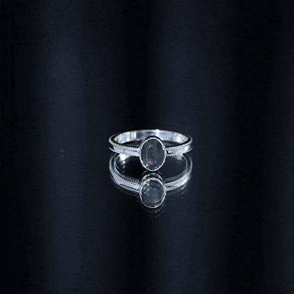 Oval Cut 0.9 Carat Black Opal Bezel Set Engagement Ring