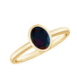 Oval Cut 0.9 Carat Black Opal Bezel Set Engagement Ring