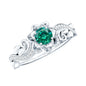 Lab Grown Emerald Diamond Flower Engagement Ring with Certificate