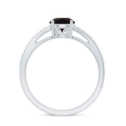 Classic Black Opal and Diamond Solitaire Engagement Ring