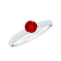 Minimalist Lab Created Ruby Ring with Diamond Side Stones